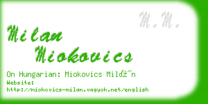 milan miokovics business card